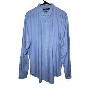 Lauren Ralph Lauren Mens Button Down Blue Micro Stripe Dress Shirt 16.5 34/35